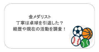 金メダリスト・丁寧は卓球を引退した？経歴や現在の活動を調査！