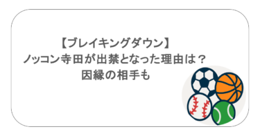 【ブレイキングダウン】ノッコン寺田が出禁となった理由は？因縁の相手も